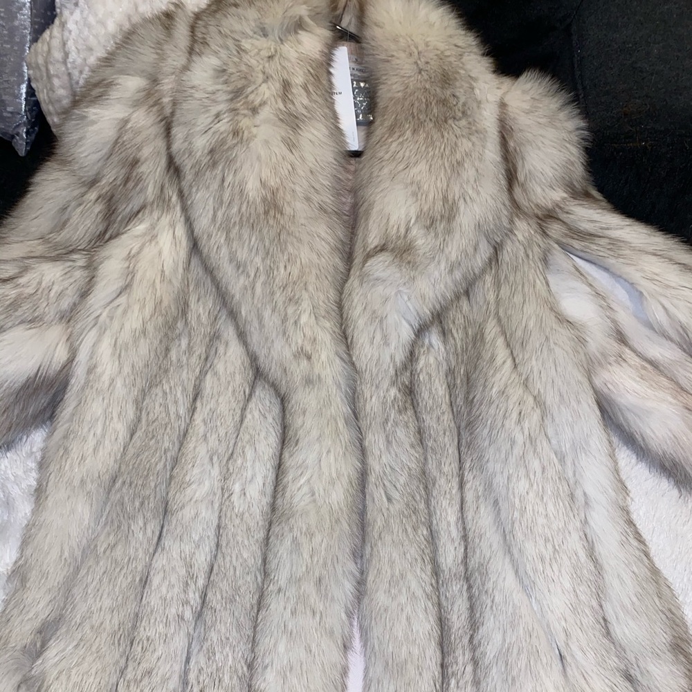 Real blue fox fur short coat